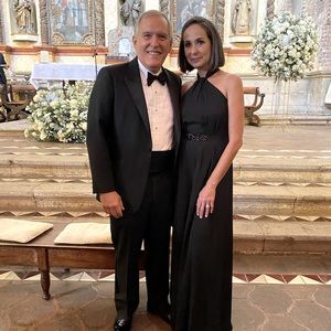 CALVIN KLEIN Womens Black Embellished Sheer   Evening Wide Leg Jumpsuit 4